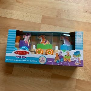 Brand New Melissa and Doug Wooden Pull Train